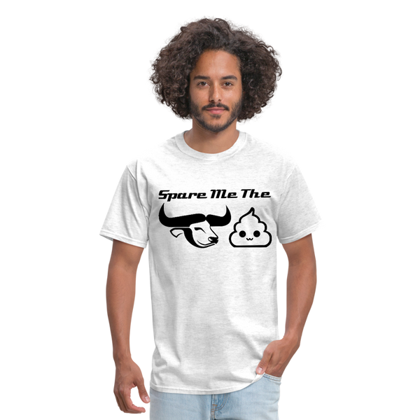 Spare Me The Bull Crap (Emoji Humor) Men's T-Shirt - light heather gray