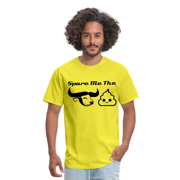 Spare Me The Bull Crap (Emoji Humor) Men's T-Shirt - yellow