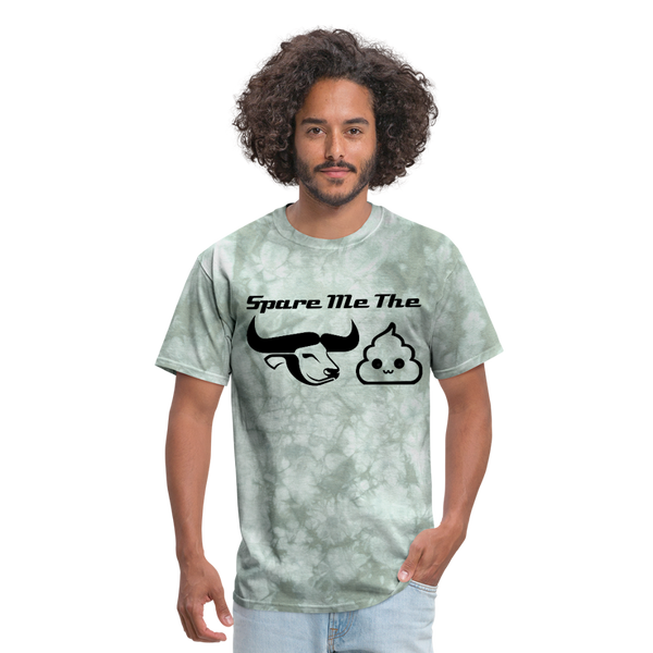 Spare Me The Bull Crap (Emoji Humor) Men's T-Shirt - military green tie dye