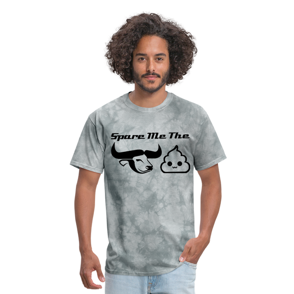 Spare Me The Bull Crap (Emoji Humor) Men's T-Shirt - grey tie dye