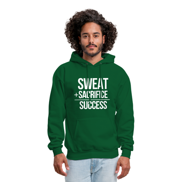 Sweat + Sacrifice Equals Success Men's Hoodie - forest green