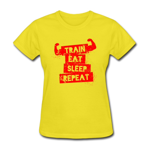 Train Eat Sleep Repeat Women's T-Shirt - yellow