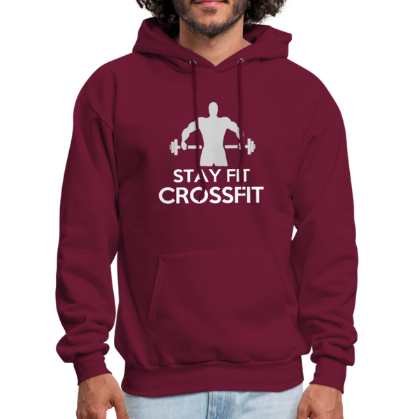 Stay Fit Cross-fit Men's Hoodie - burgundy