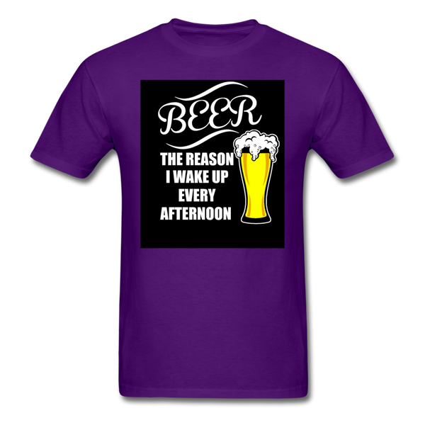 Beer The Reason I Wake Up Every Afternoon Men's T-Shirt - purple
