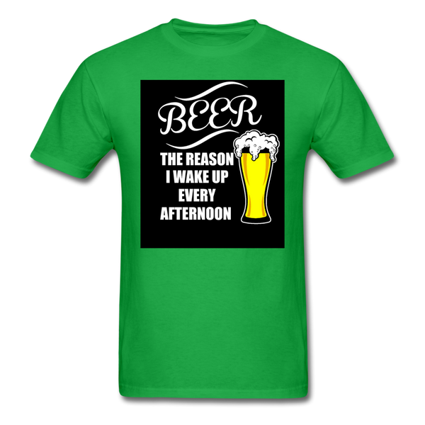 Beer The Reason I Wake Up Every Afternoon Men's T-Shirt - bright green