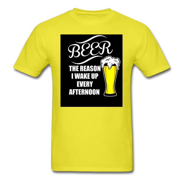 Beer The Reason I Wake Up Every Afternoon Men's T-Shirt - yellow