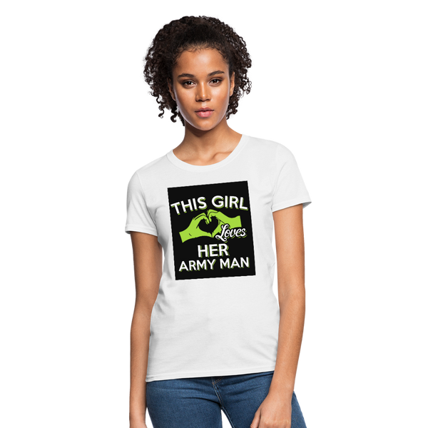 This Girl Loves Her Army Man Women's T-Shirt - white