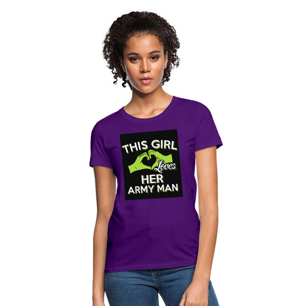 This Girl Loves Her Army Man Women's T-Shirt - purple