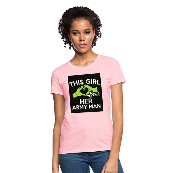 This Girl Loves Her Army Man Women's T-Shirt - pink
