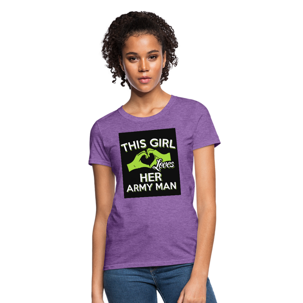This Girl Loves Her Army Man Women's T-Shirt - purple heather