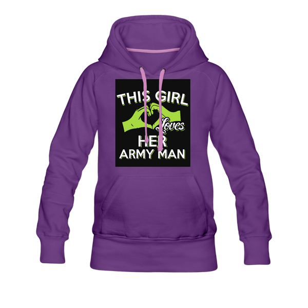 This Girl Loves Her Army Man Women’s Premium Hoodie - purple