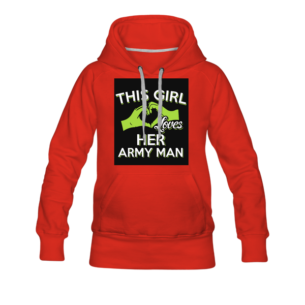 This Girl Loves Her Army Man Women’s Premium Hoodie - red