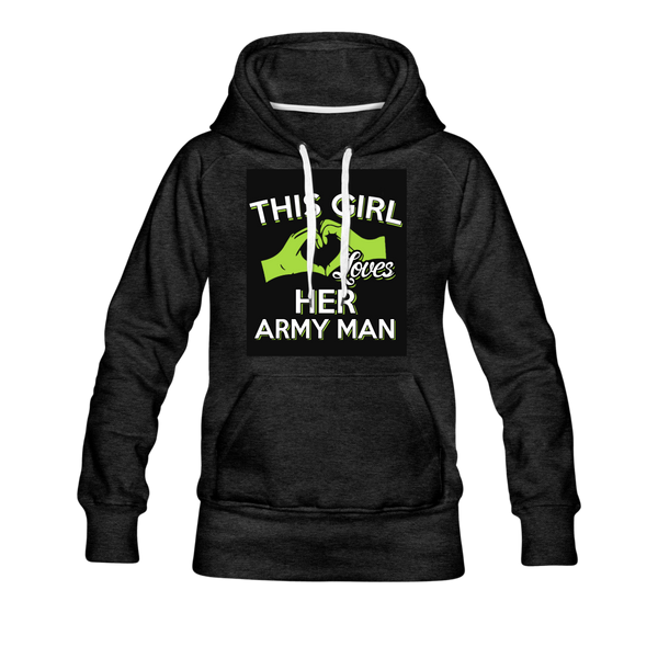This Girl Loves Her Army Man Women’s Premium Hoodie - charcoal gray