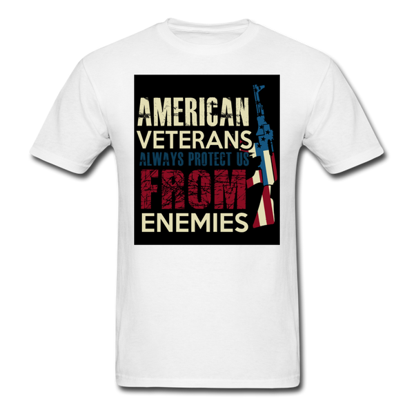 American Veterans Always Protect Us From Enemies Men's Classic T-Shirt - white
