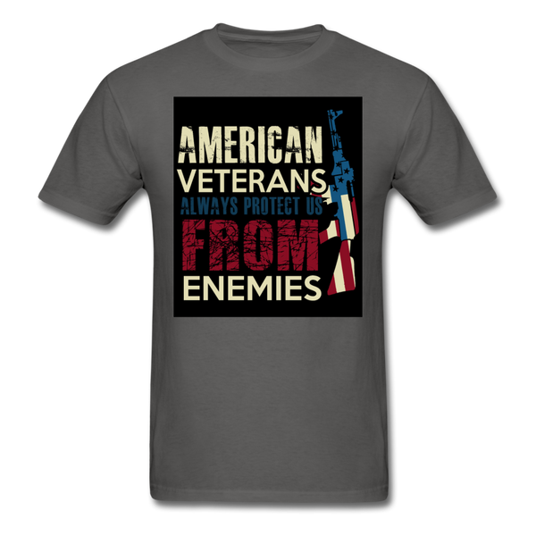 American Veterans Always Protect Us From Enemies Men's Classic T-Shirt - charcoal