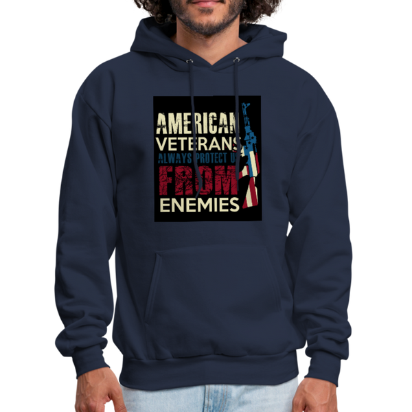 American Veterans Always Protect Us From Enemies Men's Hoodie - navy