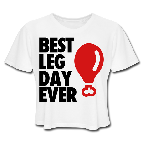Best Leg Day Ever Women's Cropped T-Shirt - white