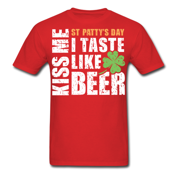 St Patty's Day Kiss Me I Taste Like Beer Men's Classic T-Shirt - red