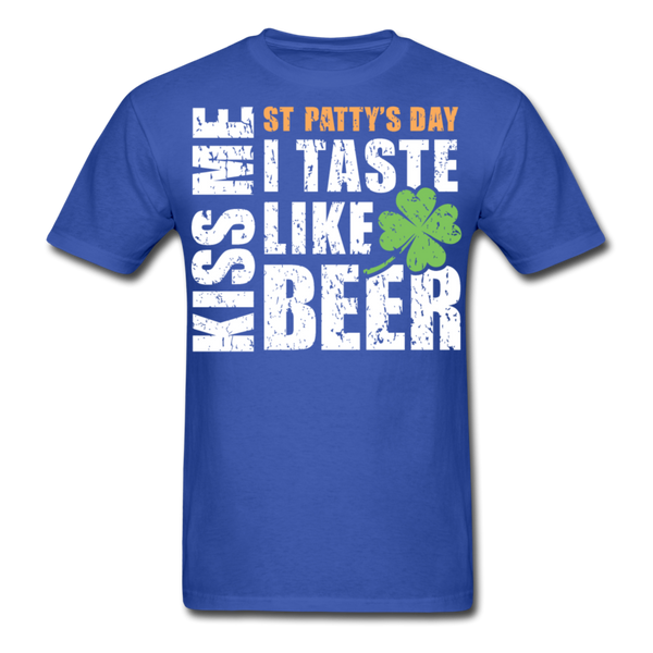 St Patty's Day Kiss Me I Taste Like Beer Men's Classic T-Shirt - royal blue