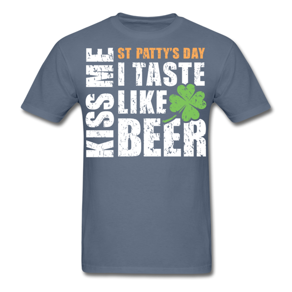 St Patty's Day Kiss Me I Taste Like Beer Men's Classic T-Shirt - denim