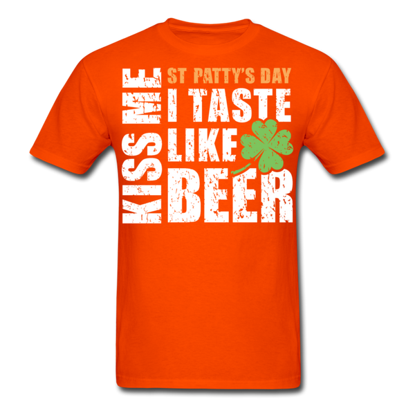 St Patty's Day Kiss Me I Taste Like Beer Men's Classic T-Shirt - orange