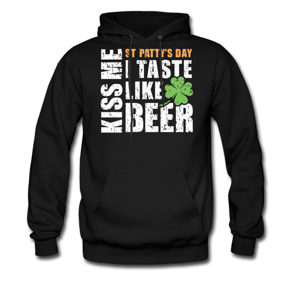 St Patty's Day Kiss Me I Taste Like Beer Men's Hoodie - black