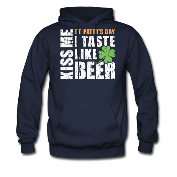 St Patty's Day Kiss Me I Taste Like Beer Men's Hoodie - navy