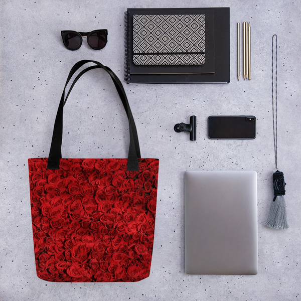 Ruby Red Rose Tote bag