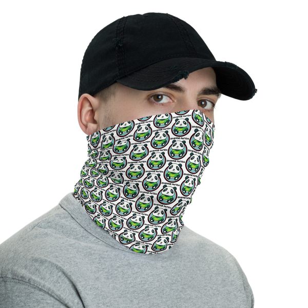 Diverse Panda Greener Themed White Neck Gaiter/ Head Wrap