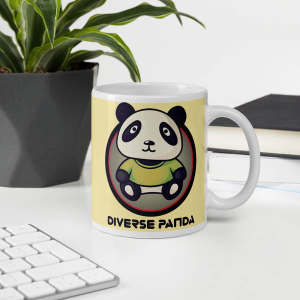 Diverse Panda Vintage Yellow Triangle Themed Mug