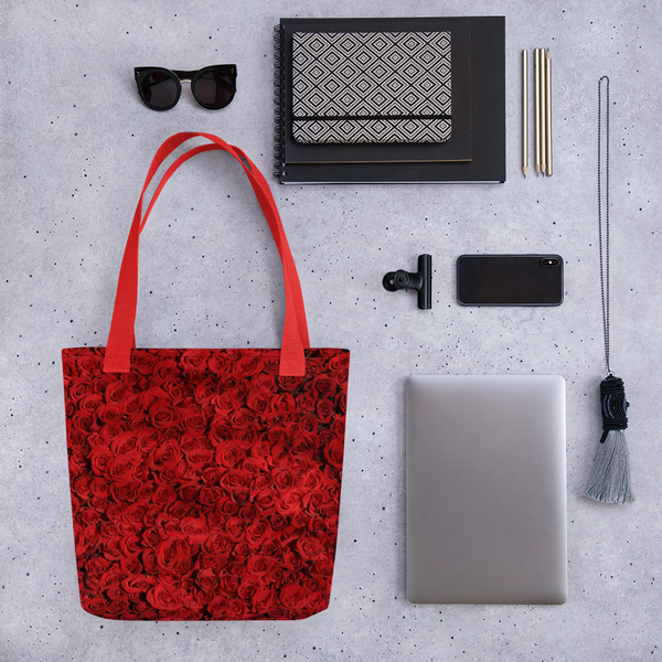 Ruby Red Rose Tote bag