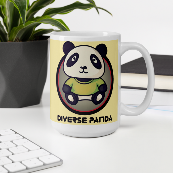 Diverse Panda Vintage Yellow Triangle Themed Mug