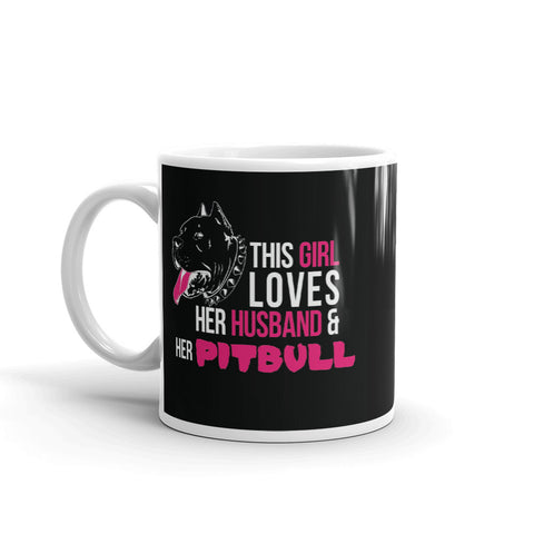 This Girl Loves Her Husband & Her Pitbull Mug