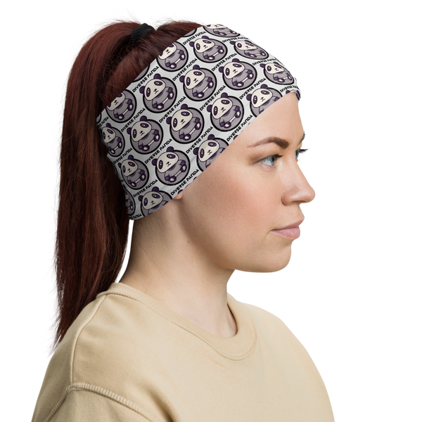 Diverse Panda Sephia Themed Light Grey Neck Gaiter/ Head Wrap