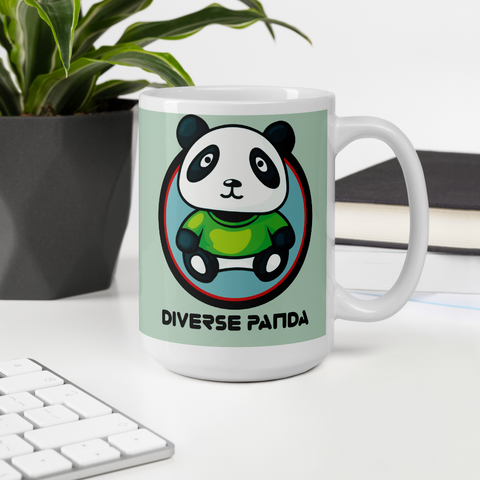 Diverse Panda Greener Themed Logo Mug