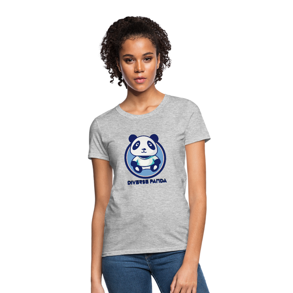 Diverse Panda Blue Lighter Themed Women's T-Shirt - heather gray