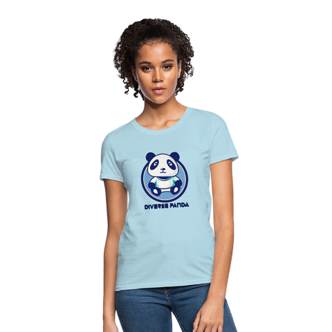 Diverse Panda Blue Lighter Themed Women's T-Shirt - powder blue