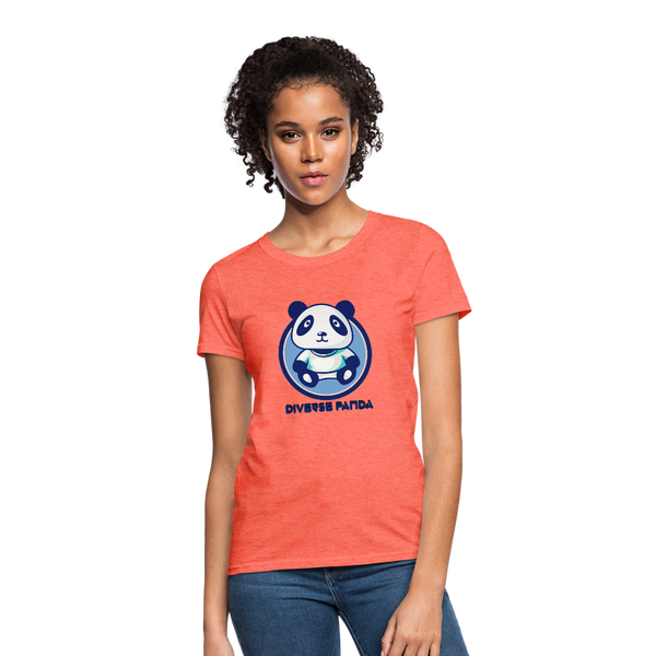 Diverse Panda Blue Lighter Themed Women's T-Shirt - heather coral