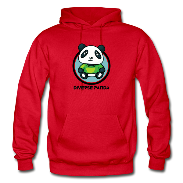 Official Diverse Panda Greener Themed Gildan Heavy Blend Adult Hoodie - red