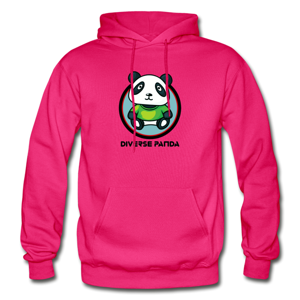 Official Diverse Panda Greener Themed Gildan Heavy Blend Adult Hoodie - fuchsia