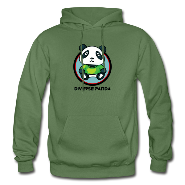 Official Diverse Panda Greener Themed Gildan Heavy Blend Adult Hoodie - military green