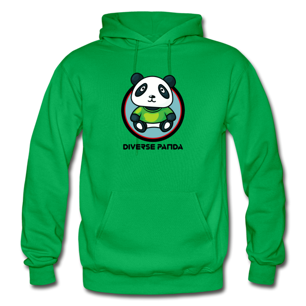 Official Diverse Panda Greener Themed Gildan Heavy Blend Adult Hoodie - kelly green