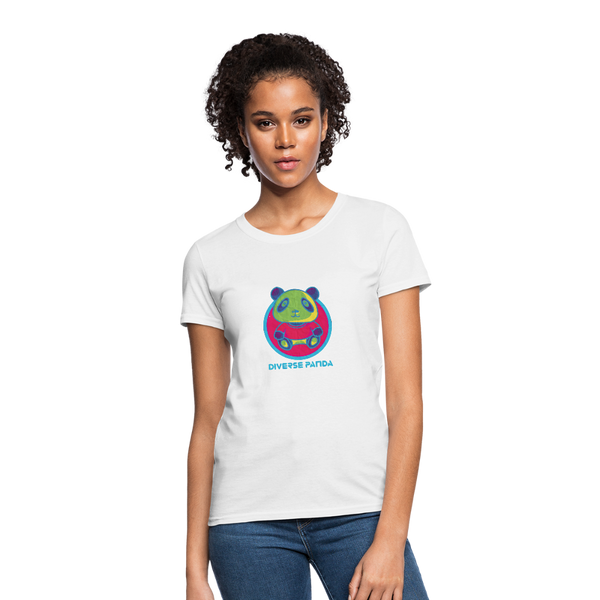 Diverse Panda Funky Themed Women's T-Shirt - white