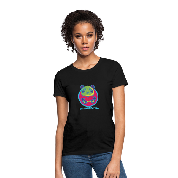 Diverse Panda Funky Themed Women's T-Shirt - black