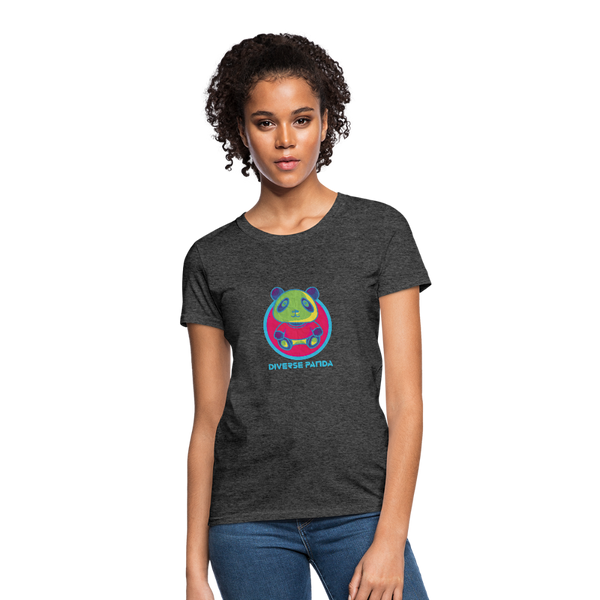 Diverse Panda Funky Themed Women's T-Shirt - heather black