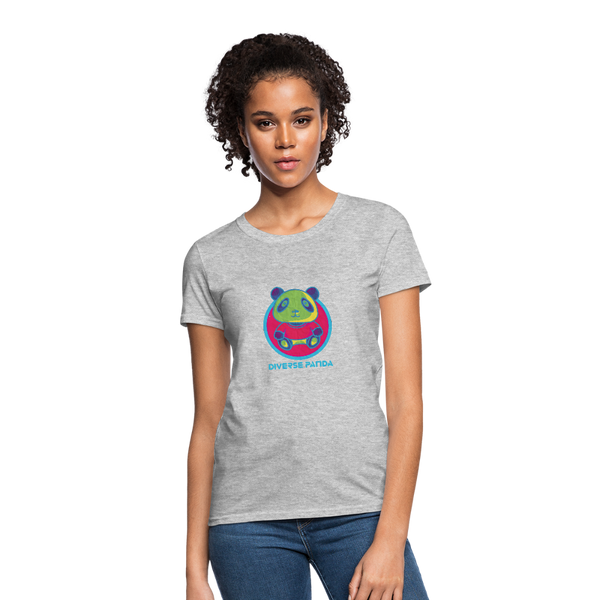 Diverse Panda Funky Themed Women's T-Shirt - heather gray