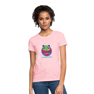 Diverse Panda Funky Themed Women's T-Shirt - pink