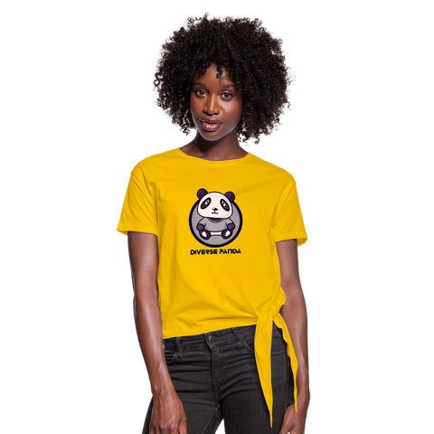 DIverse Panda Women's Knotted T-Shirt - sun yellow