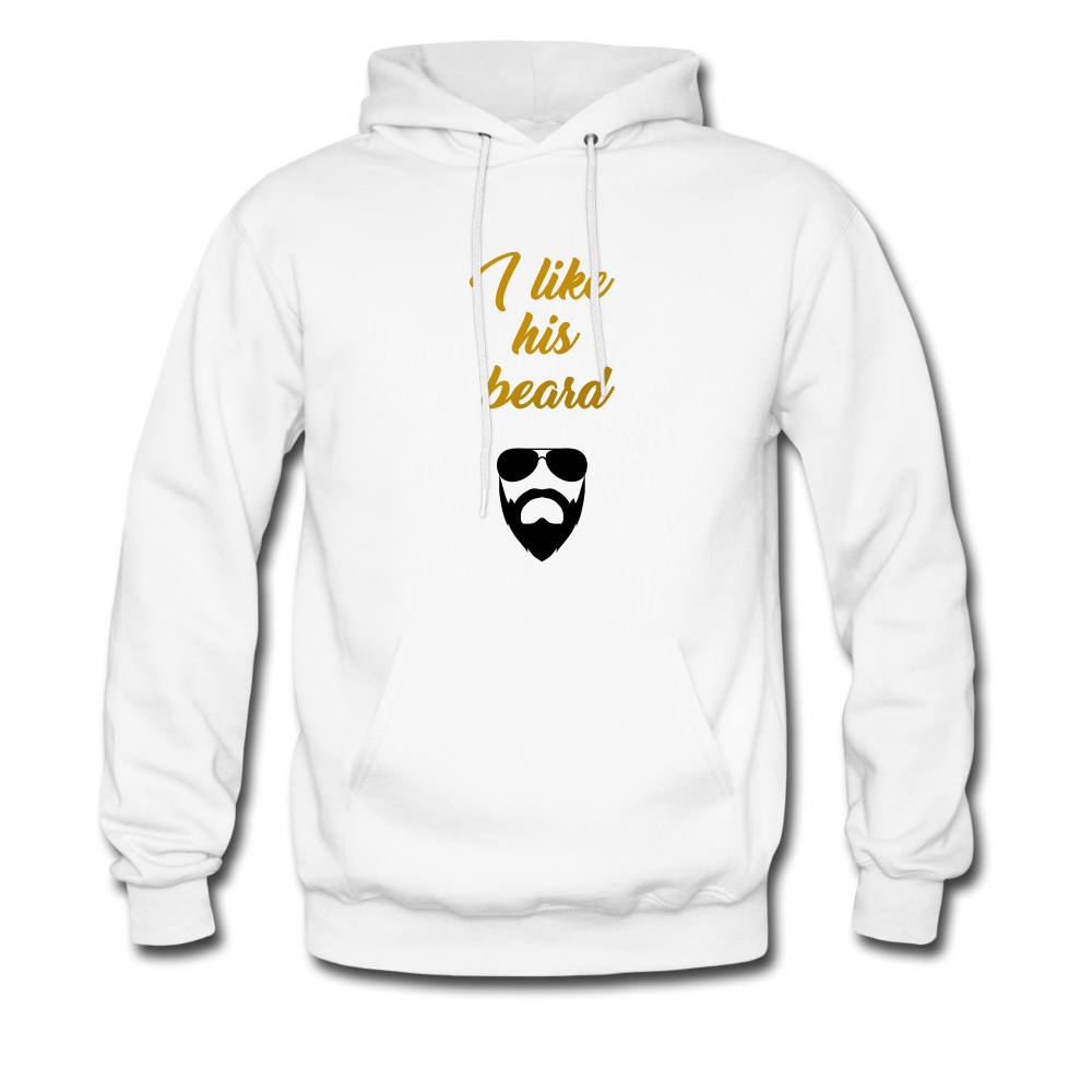 I Like His Beard Women's Hoodie - white