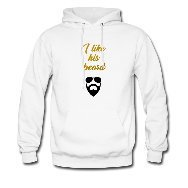 I Like His Beard Women's Hoodie - white